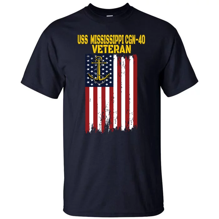 Uss Mississippi Cgn40 Cruiser Veterans Day Fathers Day Tall T-Shirt