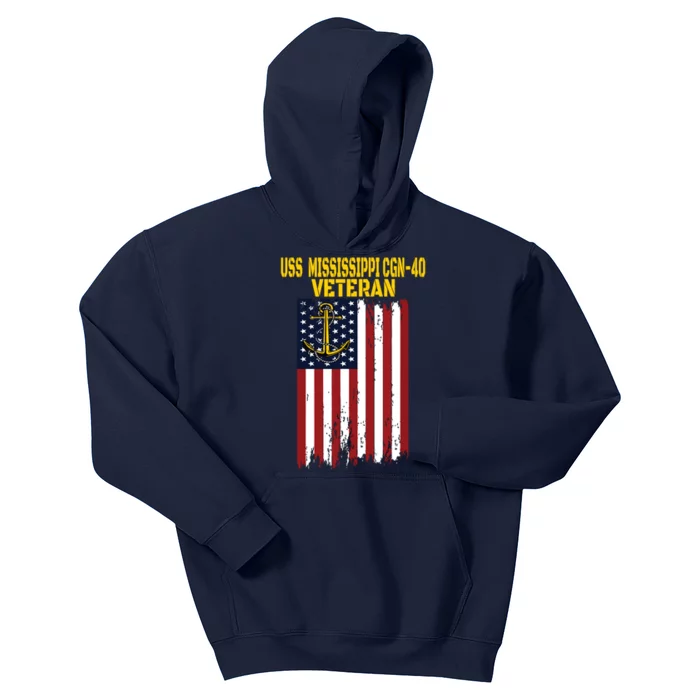 Uss Mississippi Cgn40 Cruiser Veterans Day Fathers Day Kids Hoodie