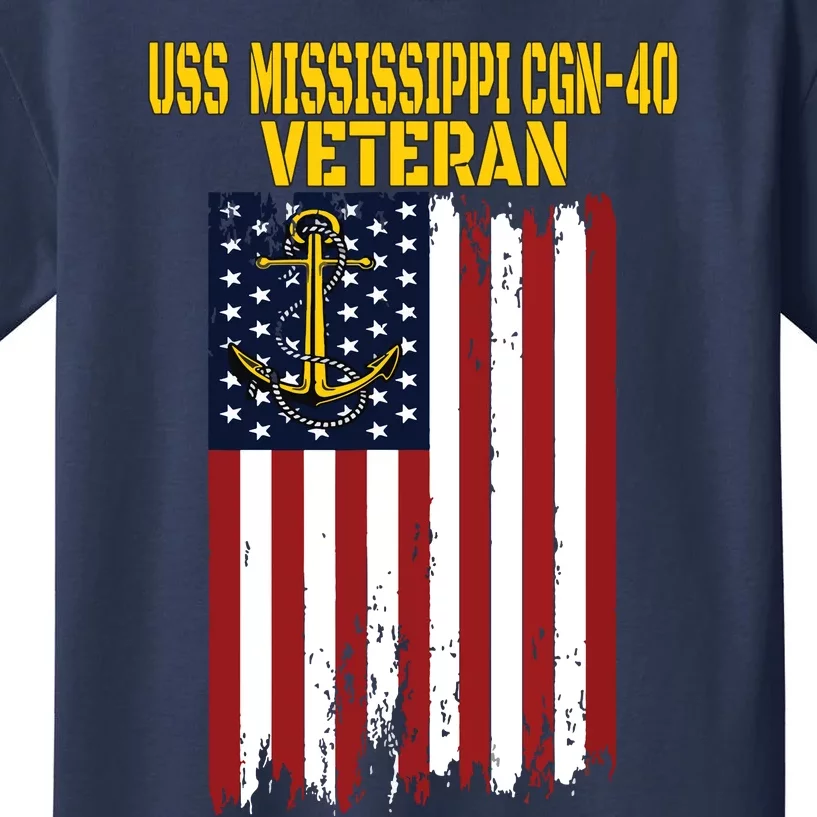 Uss Mississippi Cgn40 Cruiser Veterans Day Fathers Day Kids T-Shirt