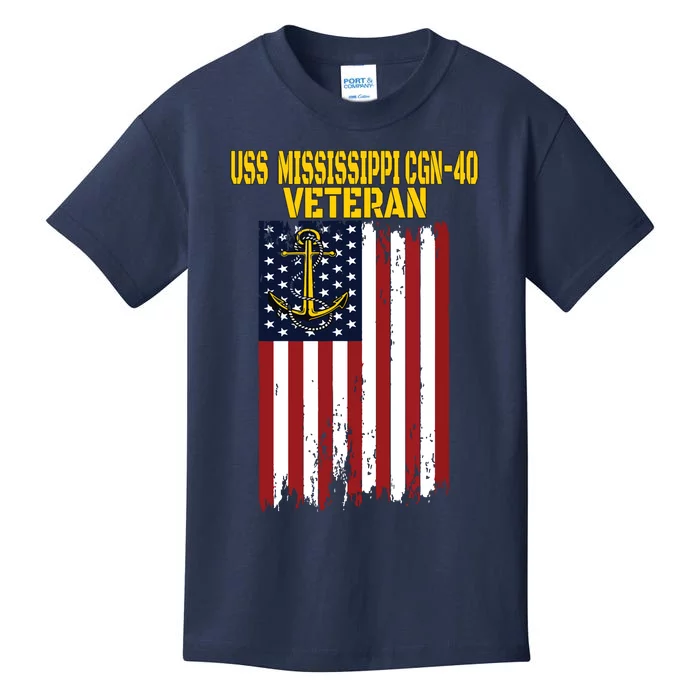 Uss Mississippi Cgn40 Cruiser Veterans Day Fathers Day Kids T-Shirt