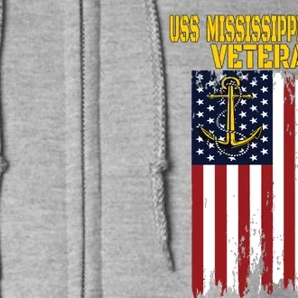 Uss Mississippi Cgn40 Cruiser Veterans Day Fathers Day Full Zip Hoodie