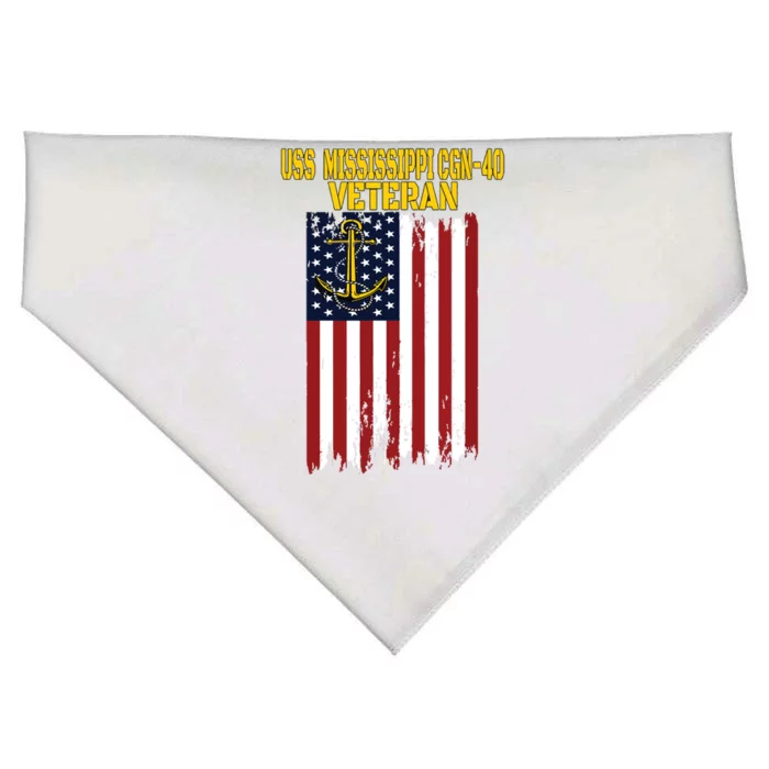 Uss Mississippi Cgn40 Cruiser Veterans Day Fathers Day USA-Made Doggie Bandana