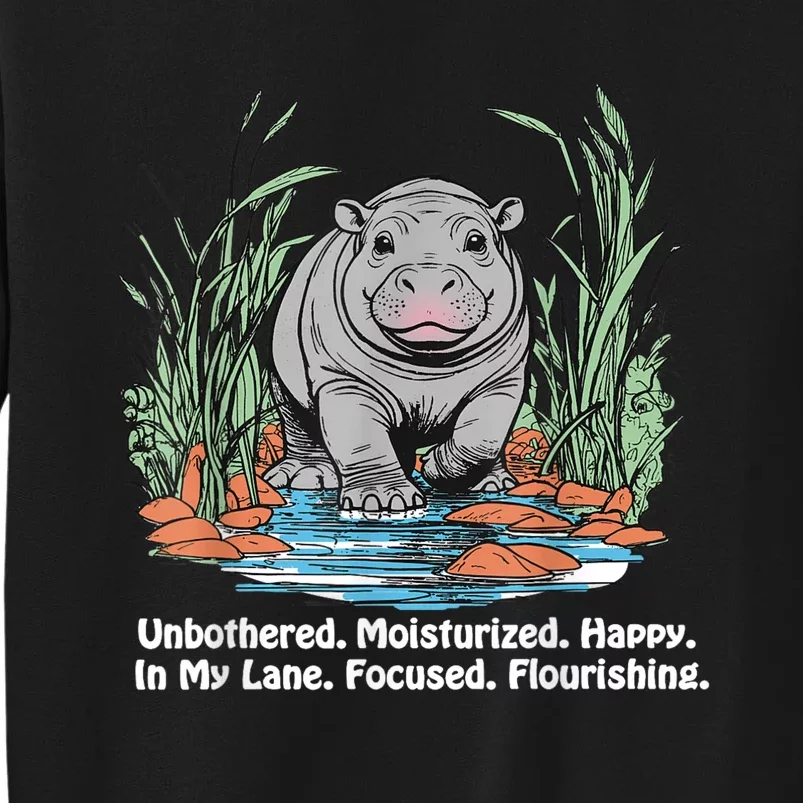 Unbothered Moo Deng Bouncy Pig Tall Sweatshirt