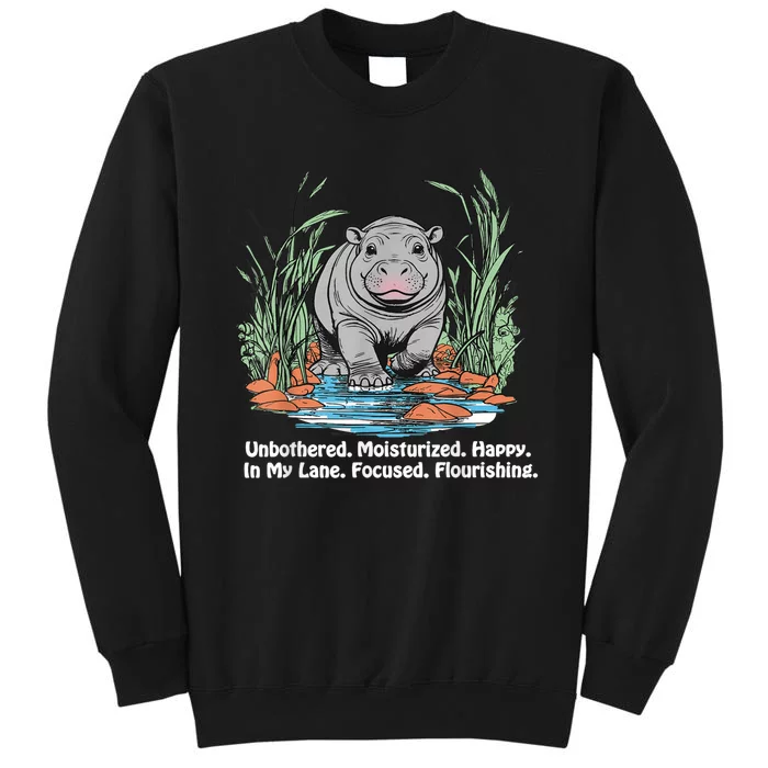 Unbothered Moo Deng Bouncy Pig Tall Sweatshirt