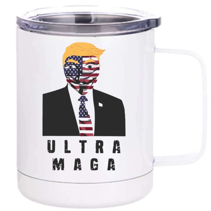 Ultra Maga Donald Trump Front & Back 12oz Stainless Steel Tumbler Cup