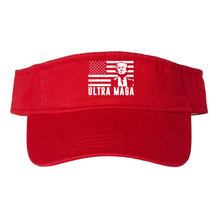 Ultra Maga Donald Trump Usa Flag Valucap Bio-Washed Visor