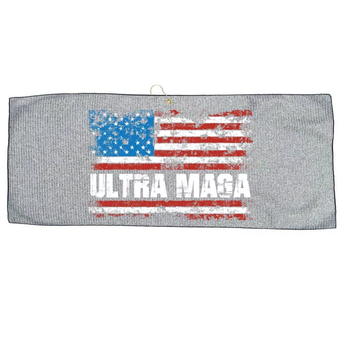 Ultra MAGA Distressed United States Of America USA Flag Large Microfiber Waffle Golf Towel