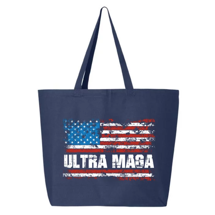 Ultra MAGA Distressed United States Of America USA Flag 25L Jumbo Tote