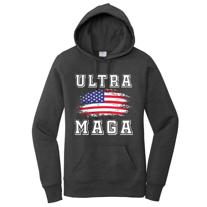 Ultra Maga Donald Trump American Pro Freedom Ultramaga Women's Pullover Hoodie