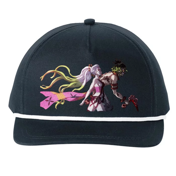 Upper Moon Daki And Gyutaro Snapback Five-Panel Rope Hat