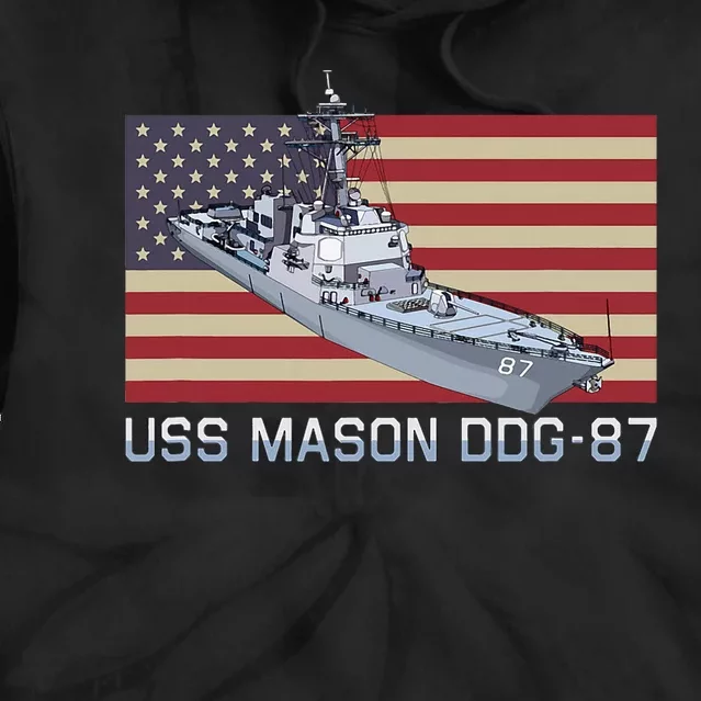 Uss Mason Ddg87 Ship Diagram American Flag Tie Dye Hoodie