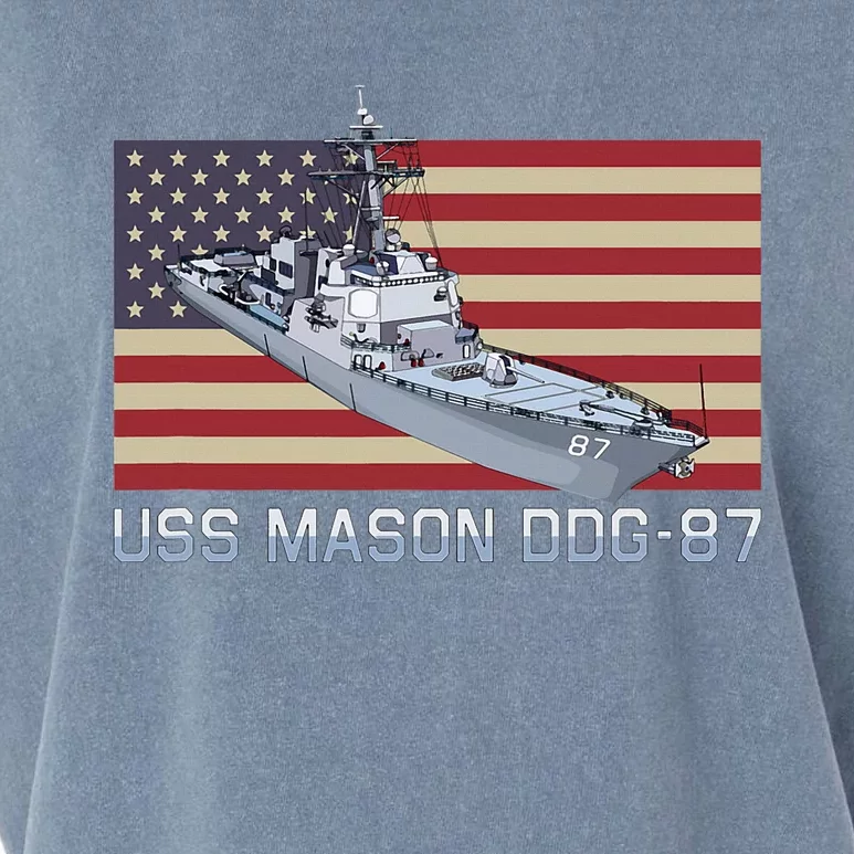 Uss Mason Ddg87 Ship Diagram American Flag Garment-Dyed Women's Muscle Tee