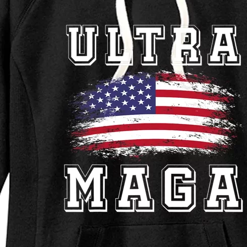 Ultra Maga Donald Trump American Pro Freedom Ultra MAGA Women's Fleece Hoodie