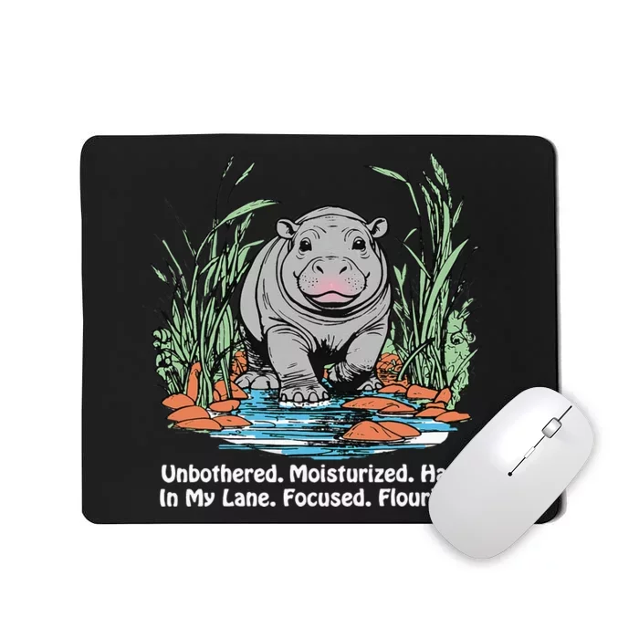 Unbothered Moo Deng Bouncy Pig Mousepad