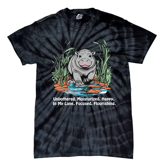 Unbothered Moo Deng Bouncy Pig Tie-Dye T-Shirt