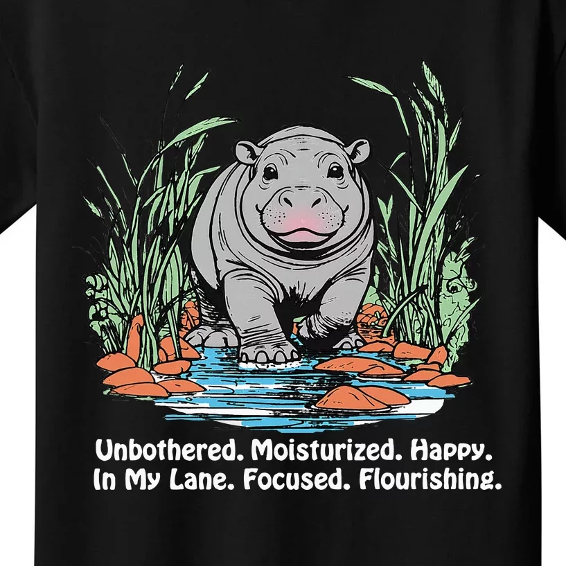 Unbothered Moo Deng Bouncy Pig Kids T-Shirt