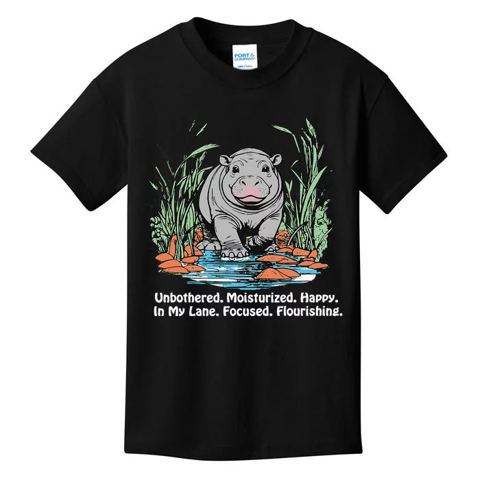 Unbothered Moo Deng Bouncy Pig Kids T-Shirt