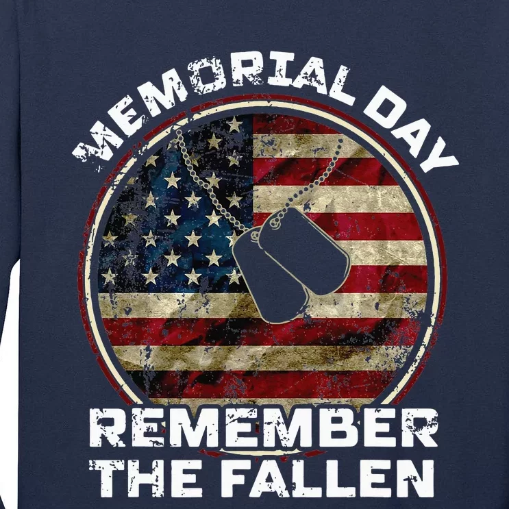 US Memorial Day Remember The Fallen Tall Long Sleeve T-Shirt