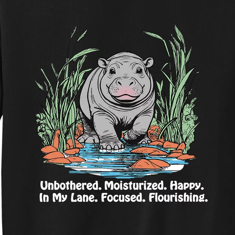 Unbothered Moo Deng Bouncy Pig Meme Cute Baby Hippo Viral Sweatshirt