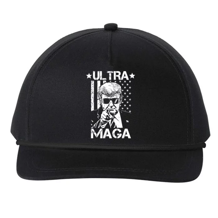 Ultra Maga Donald Trump USA Flag Snapback Five-Panel Rope Hat