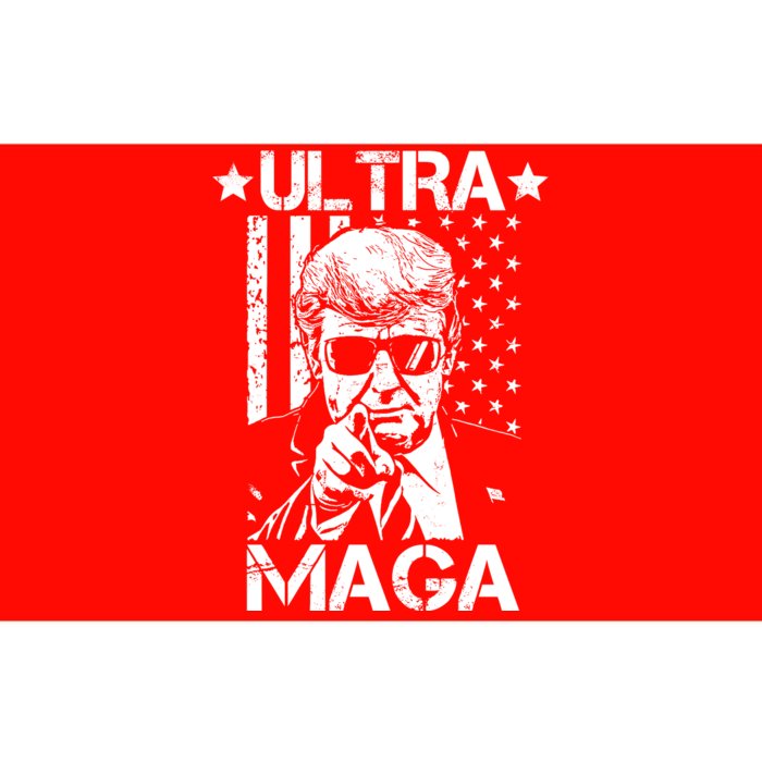 Ultra Maga Donald Trump USA Flag Bumper Sticker