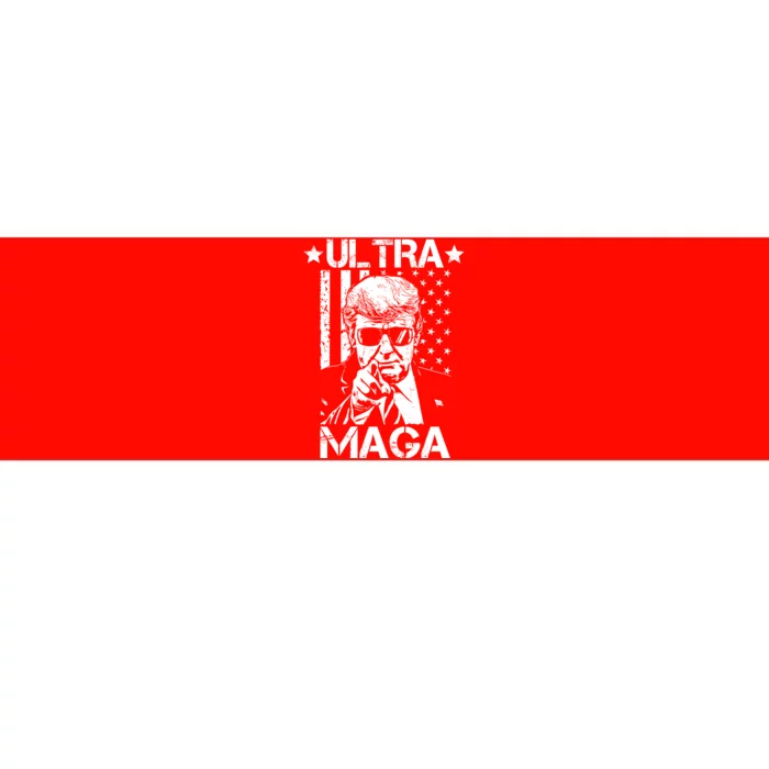 Ultra Maga Donald Trump USA Flag Bumper Sticker