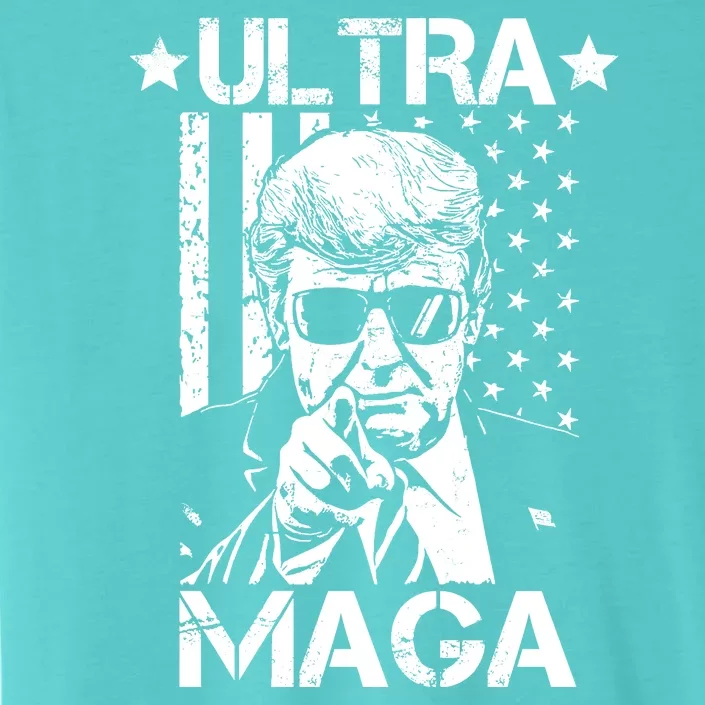 Ultra Maga Donald Trump USA Flag ChromaSoft Performance T-Shirt