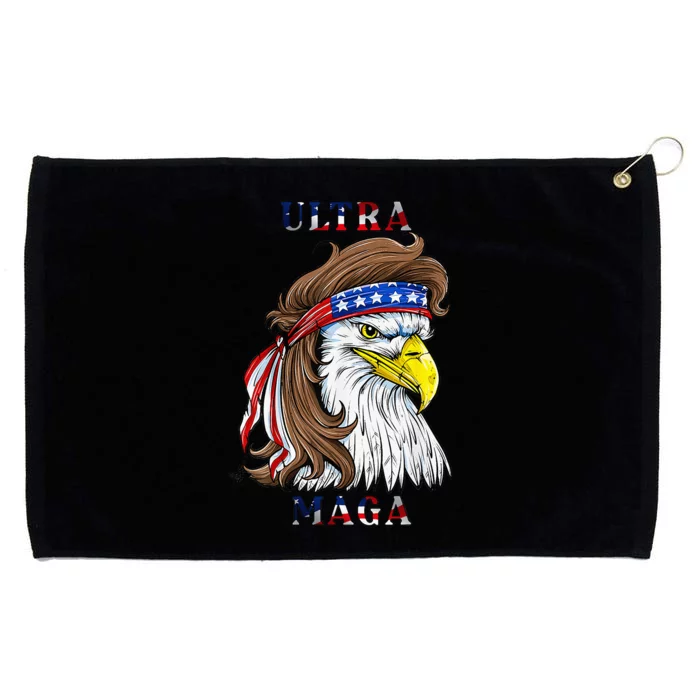 ultra maga eagle mullet merica 4th of july american flag Grommeted Golf Towel