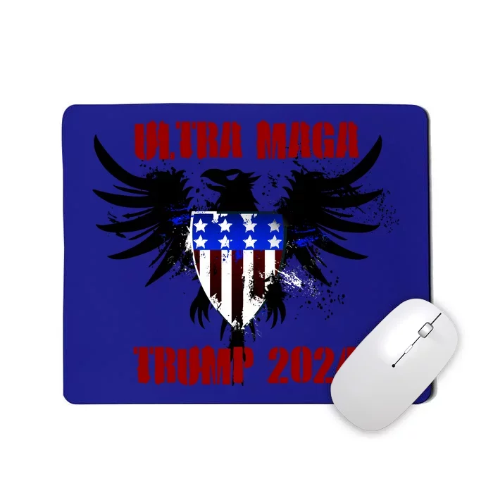 Ultra MAGA Eagle Grunge Splatter Trump 2024 Anti Biden Mousepad