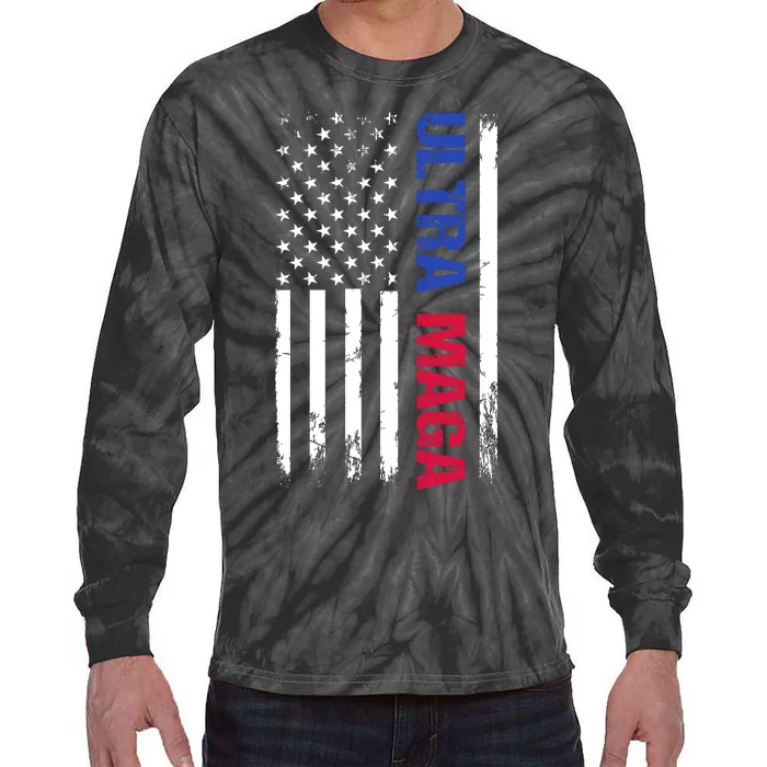 Ultra Maga Flag Tie-Dye Long Sleeve Shirt