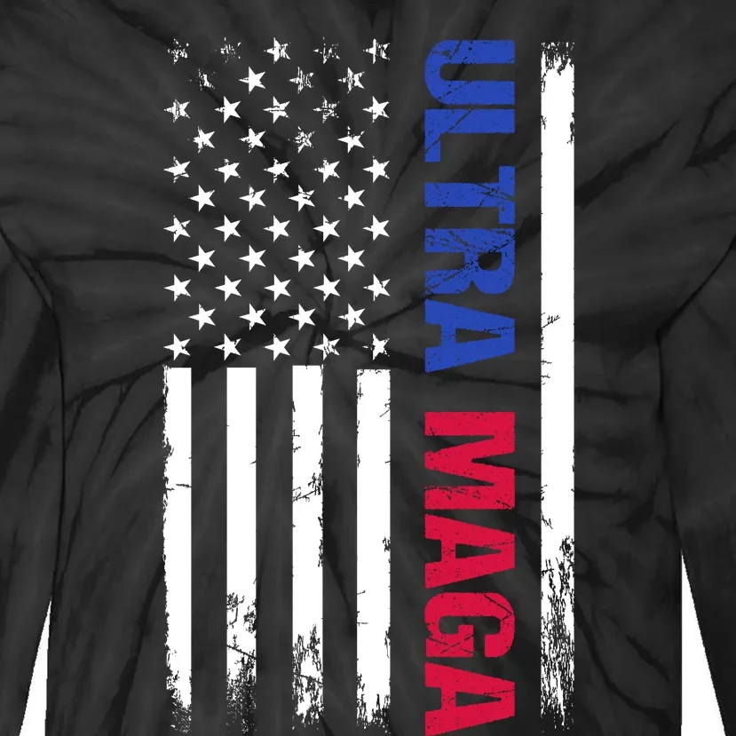 Ultra Maga Flag Tie-Dye Long Sleeve Shirt