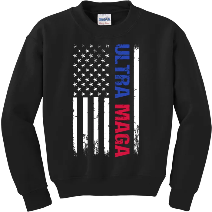 Ultra Maga Flag Kids Sweatshirt