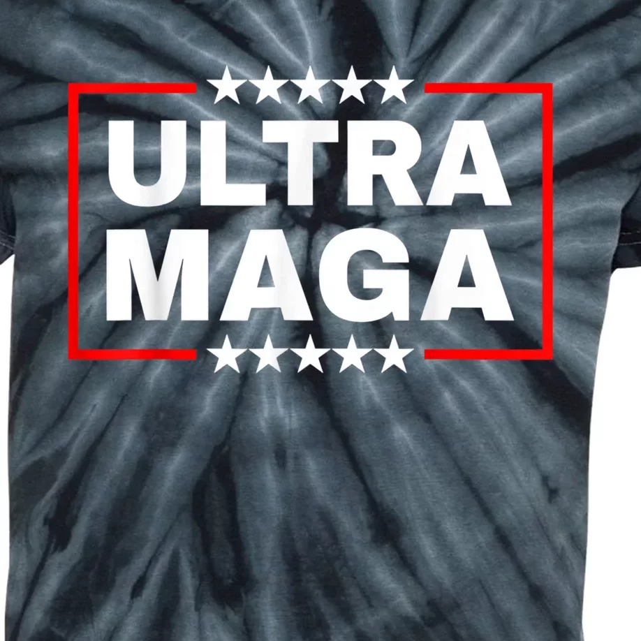 Ultra MAGA Funny Conservative Anti Biden Pro Trump Gift Kids Tie-Dye T-Shirt