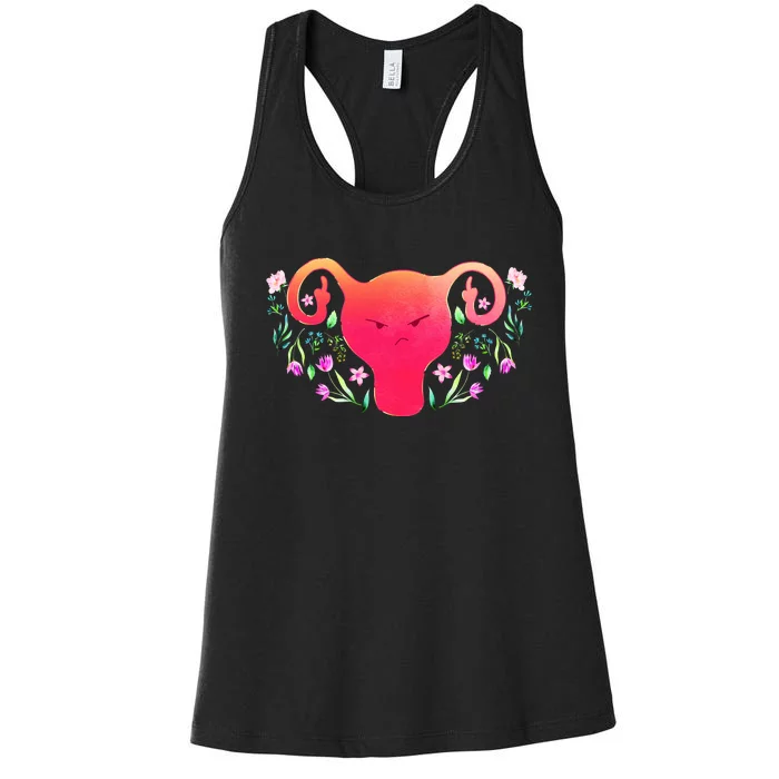 Uterus Middle Finger Roe Vs Wade 1973 Reproductive Rights Pro Choice Women's Racerback Tank