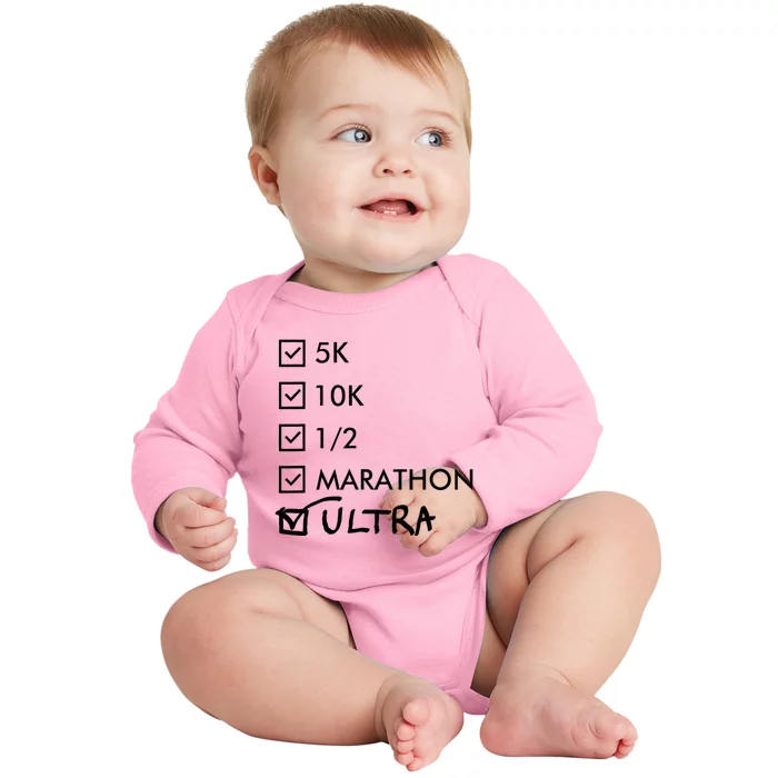 Ultra Marathon Finisher Running Baby Long Sleeve Bodysuit