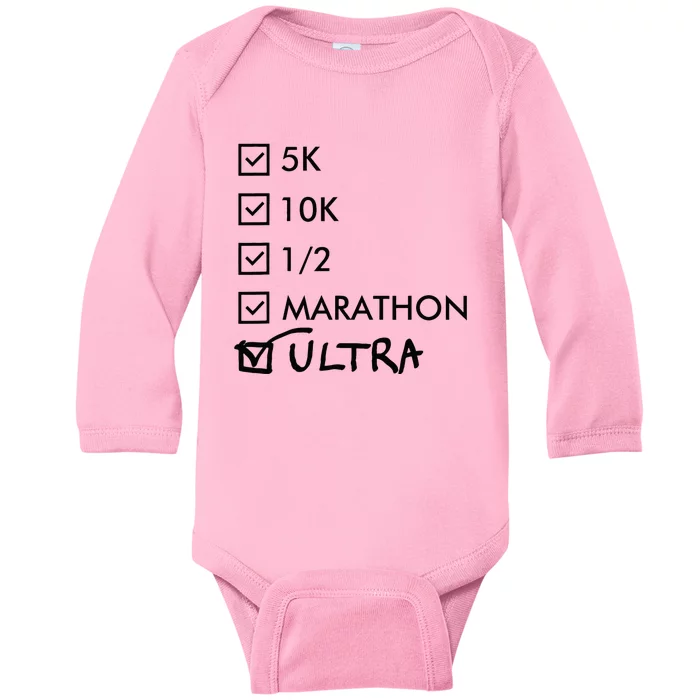 Ultra Marathon Finisher Running Baby Long Sleeve Bodysuit