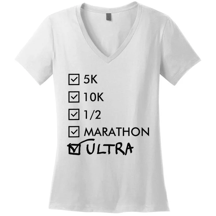 Ultra Marathon Finisher Running Women's V-Neck T-Shirt