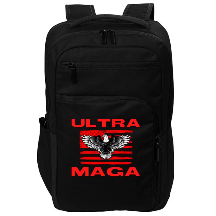 Ultra MAGA Conservative US Flag Impact Tech Backpack