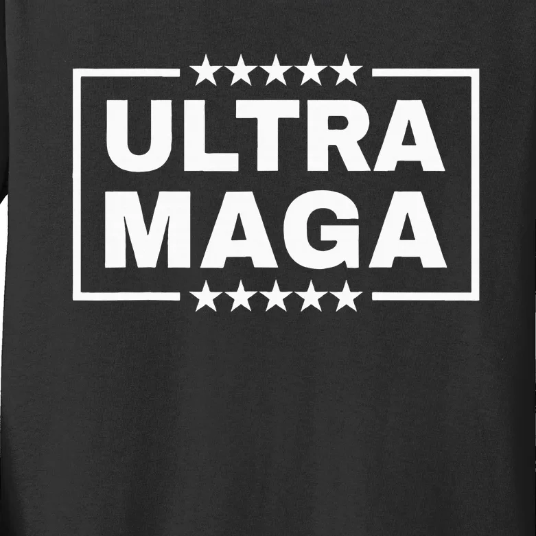 Ultra Maga Funny Anti Joe Biden Proud Ultra Mega Kids Long Sleeve Shirt