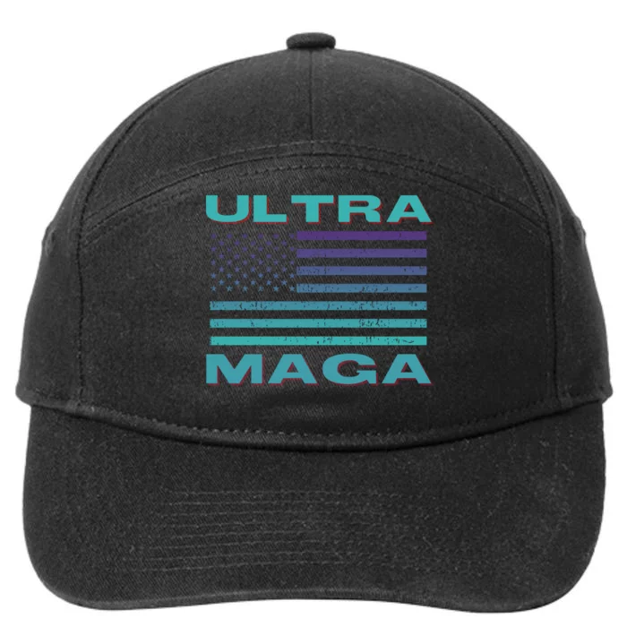 Ultra MAGA Conservative US Flag 7-Panel Snapback Hat