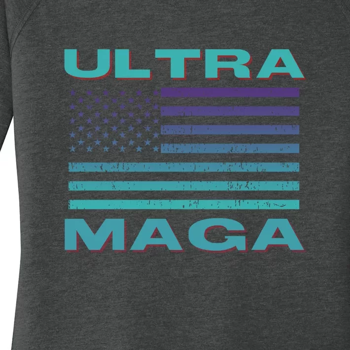 Ultra MAGA Conservative US Flag Women's Perfect Tri Tunic Long Sleeve Shirt