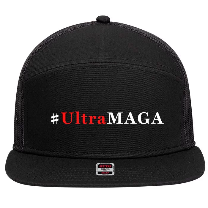 Ultra MAGA Conservative Anti Biden Republican 7 Panel Mesh Trucker Snapback Hat