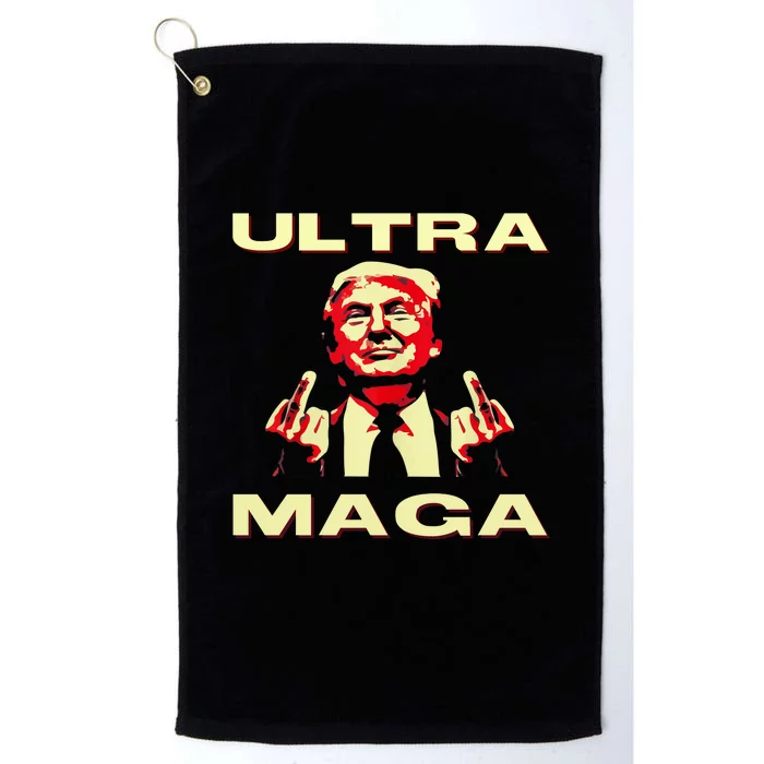 Ultra MAGA Funny Conservative Donald Trump Platinum Collection Golf Towel