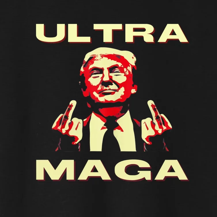 Ultra MAGA Funny Conservative Donald Trump Women's Crop Top Tee