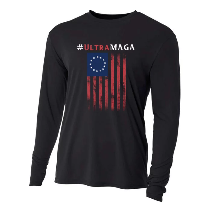 Ultra MAGA Conservative Anti Biden Republican Cooling Performance Long Sleeve Crew