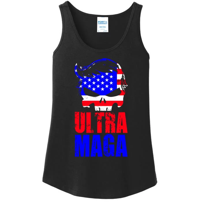 Ultra MAGA Funny Conservative Anti Biden Ladies Essential Tank