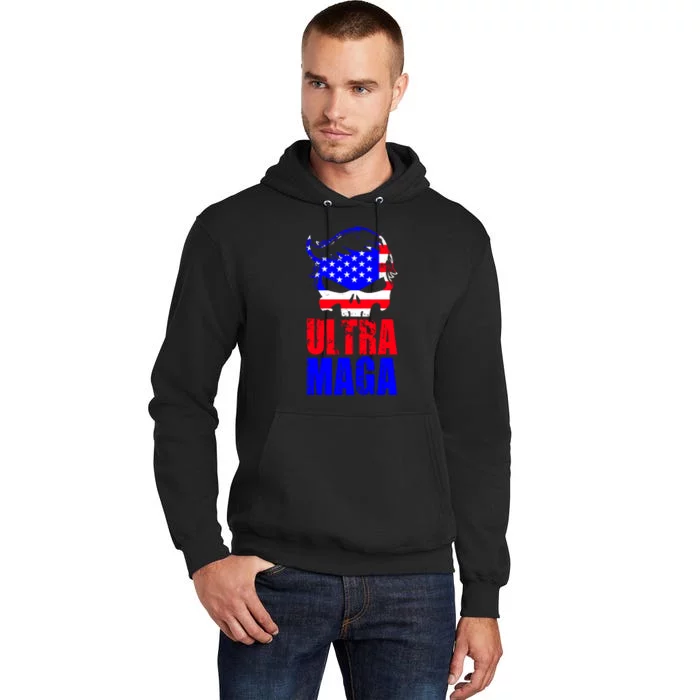 Ultra MAGA Funny Conservative Anti Biden Tall Hoodie