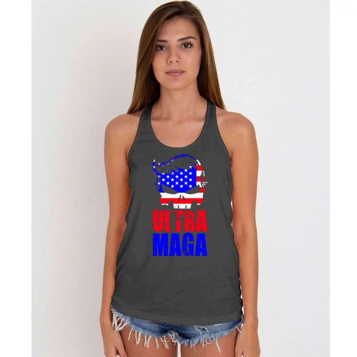 Ultra MAGA Funny Conservative Anti Biden Women's Knotted Racerback Tank