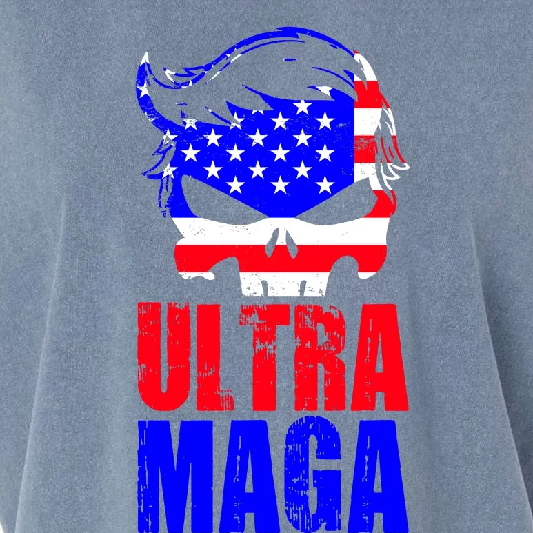 Ultra MAGA Funny Conservative Anti Biden Garment-Dyed Women's Muscle Tee