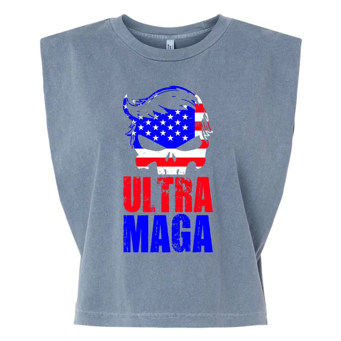 Ultra MAGA Funny Conservative Anti Biden Garment-Dyed Women's Muscle Tee